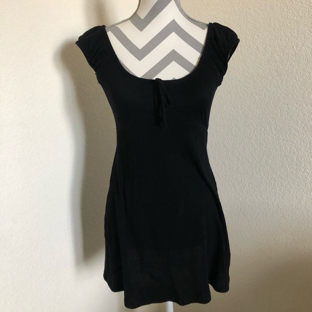 black mini sun dress